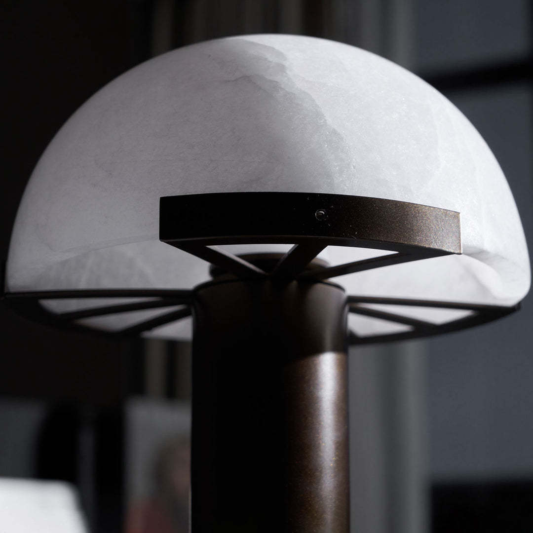 Jade Mushroom Alabaster Brass Table Lamp Living Room Bedroom