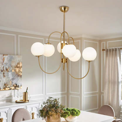 Alessio Vintage Metal Glass Gold Black Pendant Light Bedroom Living Room