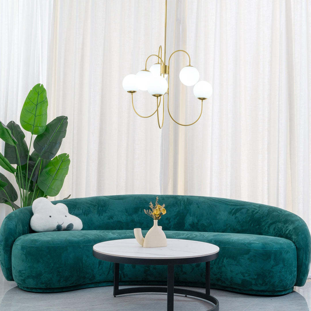 Alessio Vintage Metal Glass Gold Black Pendant Light Bedroom Living Room