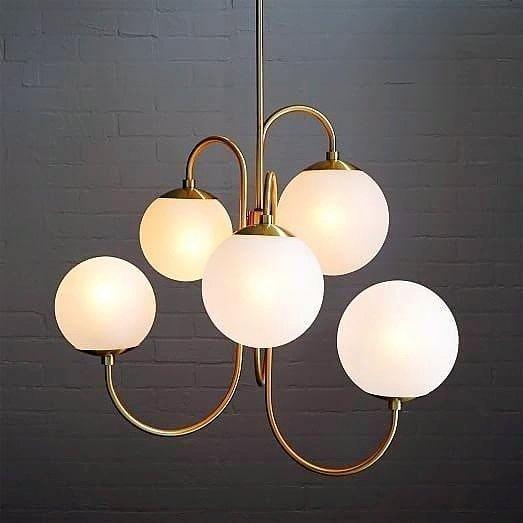 Alessio Vintage Metal Glass Gold Black Pendant Light Bedroom Living Room
