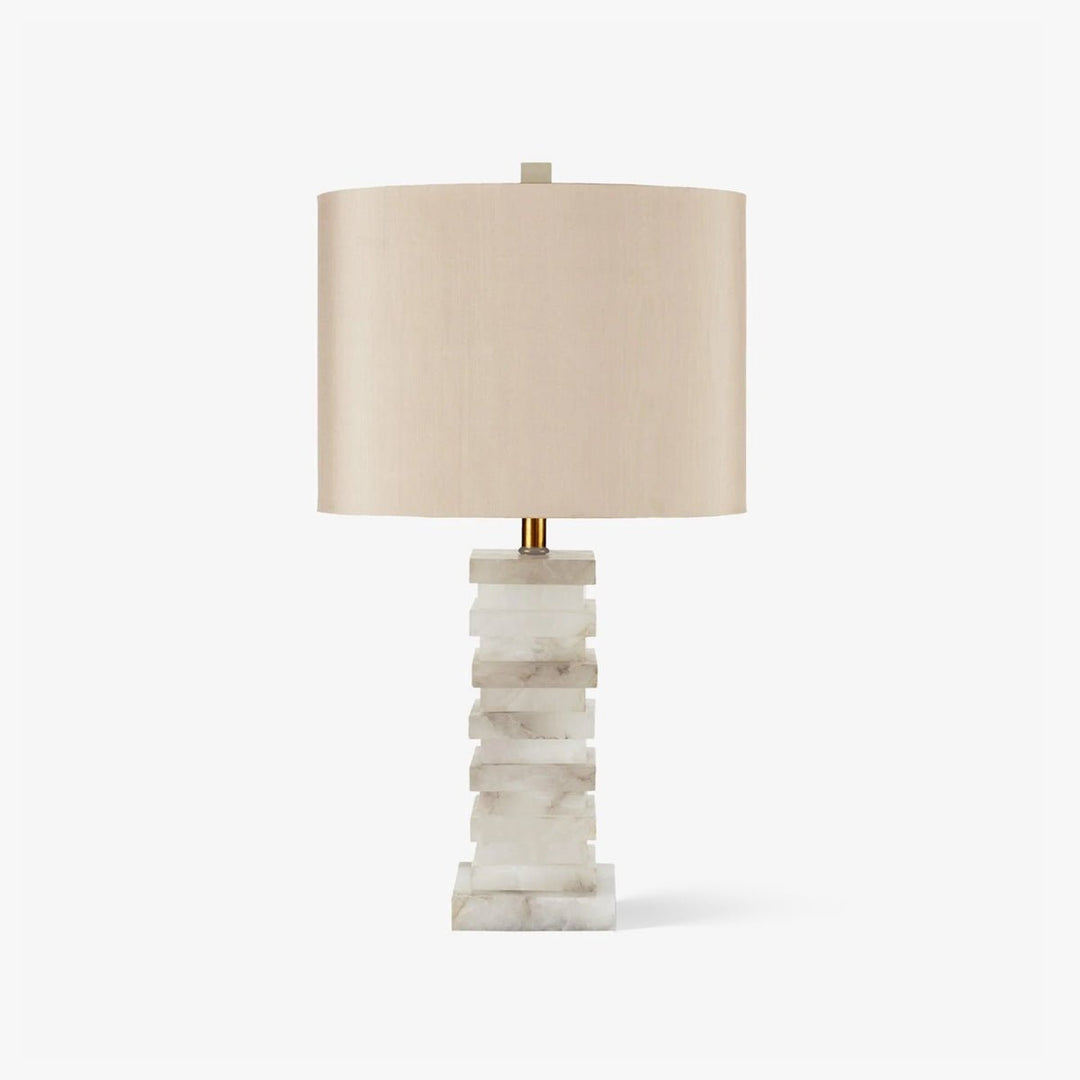 Jade Alabaster Stacked Elegant Table Lamp Bedroom Living Room