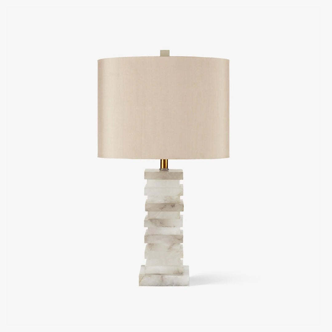 Jade Alabaster Stacked Elegant Table Lamp Bedroom Living Room