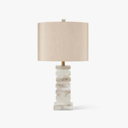 Jade Alabaster Stacked Elegant Table Lamp Bedroom Living Room