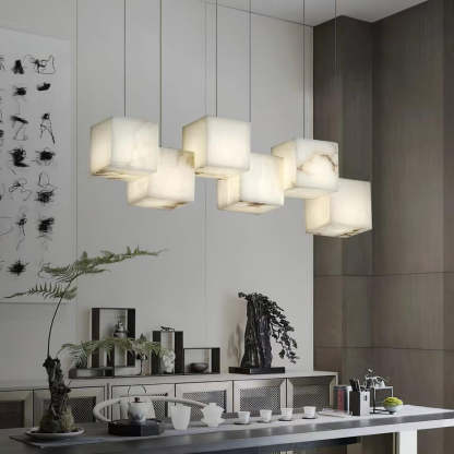 Jade Modern Minimalist Alabaster Chandelier Living Room Bedroom