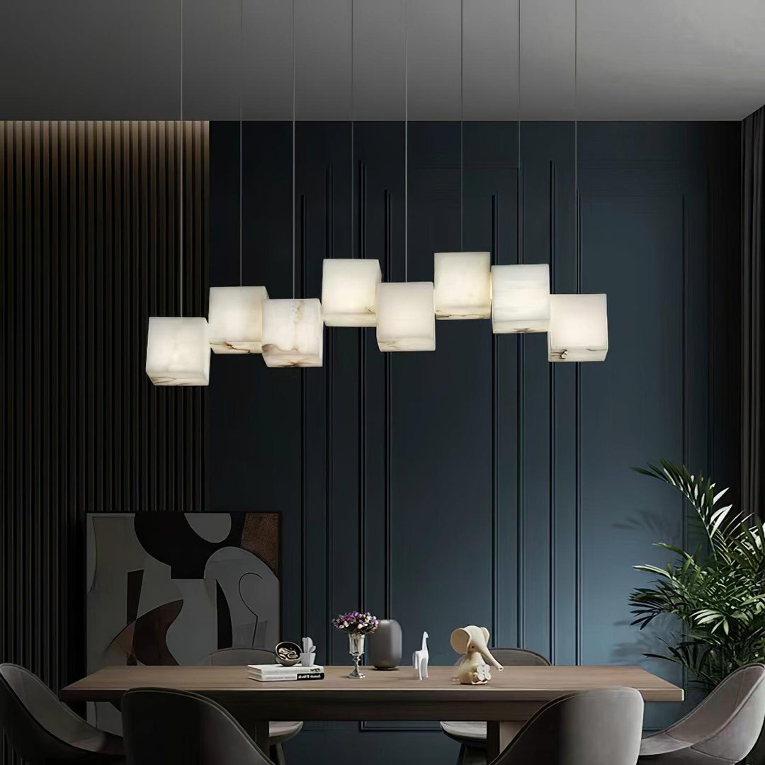 Jade Modern Minimalist Alabaster Chandelier Living Room Bedroom