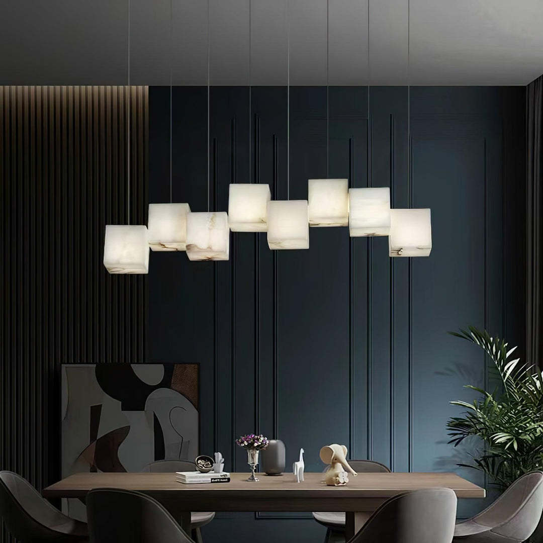 Jade Modern Minimalist Alabaster Chandelier Living Room Bedroom