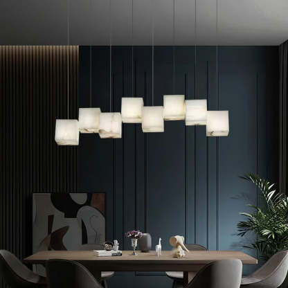 Jade Modern Minimalist Alabaster Chandelier Living Room Bedroom