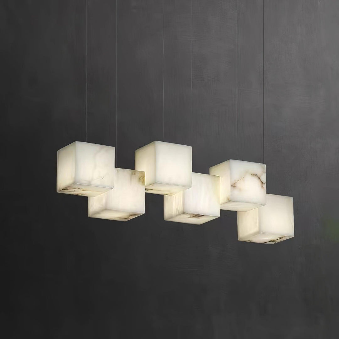 Jade Modern Minimalist Alabaster Chandelier Living Room Bedroom