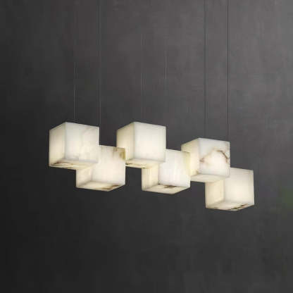Jade Modern Minimalist Alabaster Chandelier Living Room Bedroom