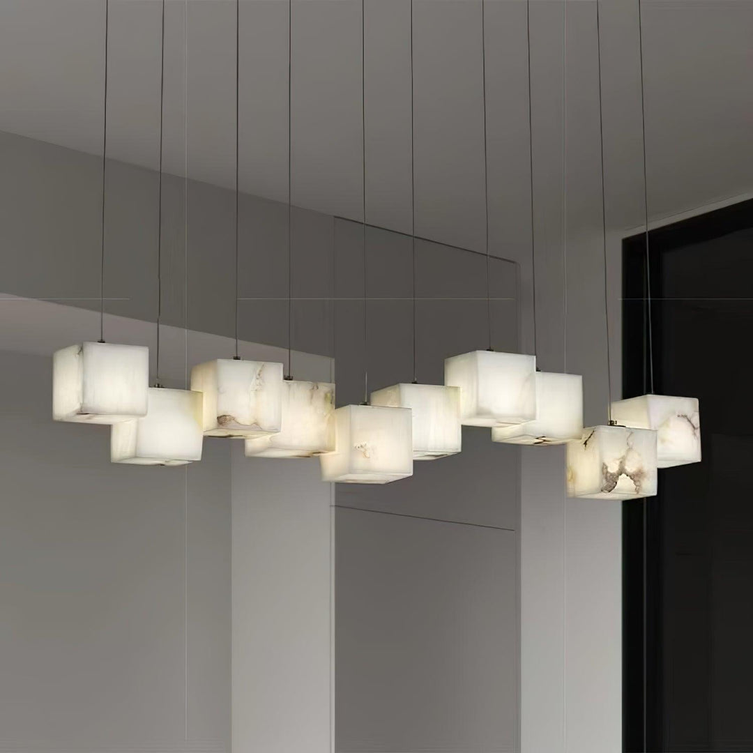 Jade Modern Minimalist Alabaster Chandelier Living Room Bedroom