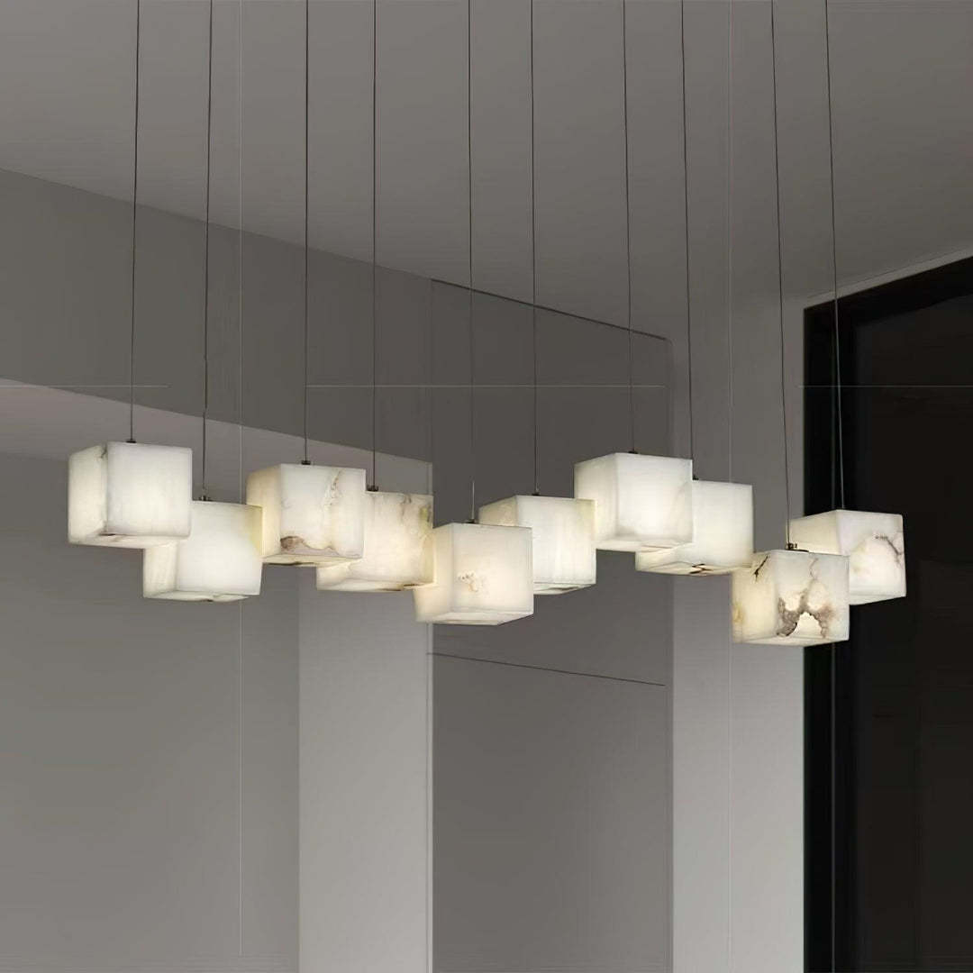 Jade Modern Minimalist Alabaster Chandelier Living Room Bedroom