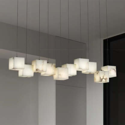 Jade Modern Minimalist Alabaster Chandelier Living Room Bedroom