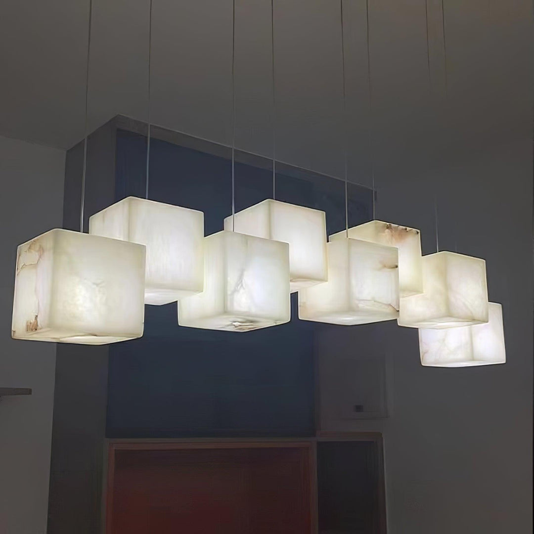 Jade Modern Minimalist Alabaster Chandelier Living Room Bedroom