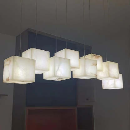 Jade Modern Minimalist Alabaster Chandelier Living Room Bedroom