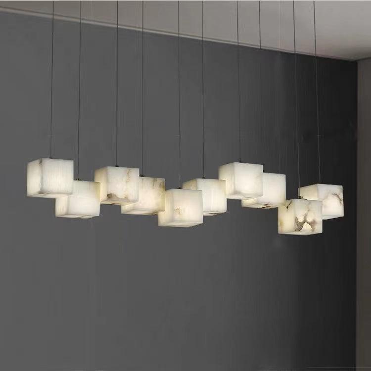 Jade Modern Minimalist Alabaster Chandelier Living Room Bedroom