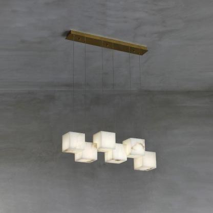 Jade Modern Minimalist Alabaster Chandelier Living Room Bedroom