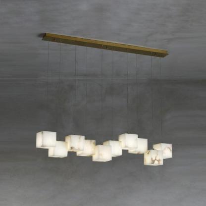 Jade Modern Minimalist Alabaster Chandelier Living Room Bedroom
