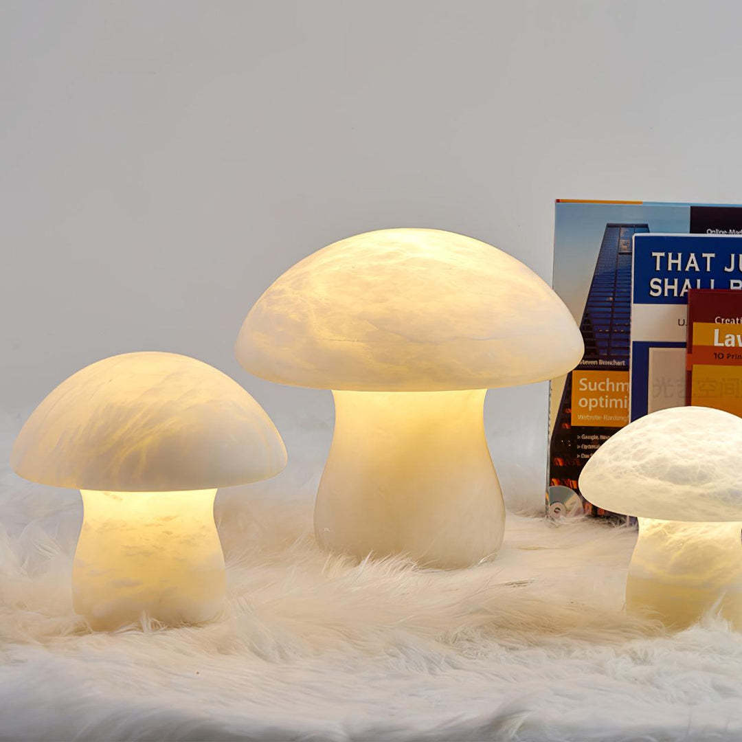 Jade Mushroom Alabaster Modern Table Lamp Bedroom Living Room