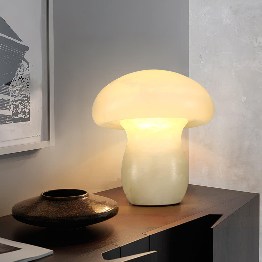 Jade Mushroom Alabaster Modern Table Lamp Bedroom Living Room