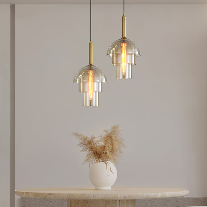 Hailie Modern Contemporary Metal Glass Pendant Light Kitchen Dining Room