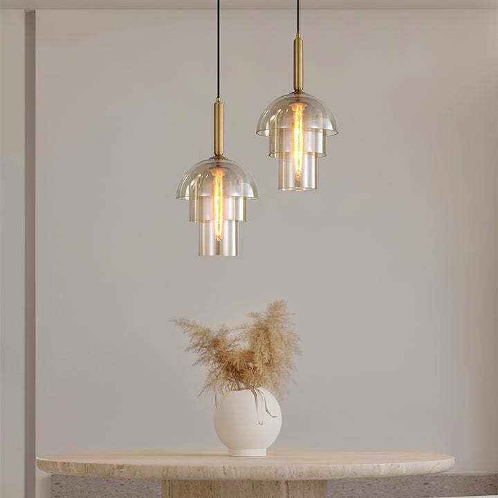 Hailie Modern Contemporary Metal Glass Pendant Light Kitchen Dining Room