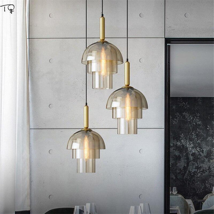 Hailie Modern Contemporary Metal Glass Pendant Light Kitchen Dining Room