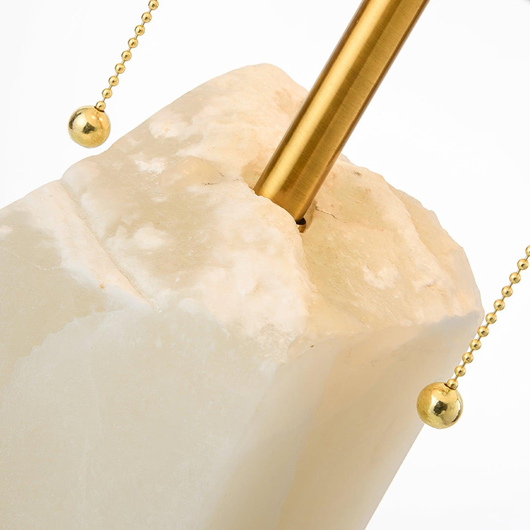 Jade Alabaster Rectangular Elegant Table Lamp Bedroom Living Room