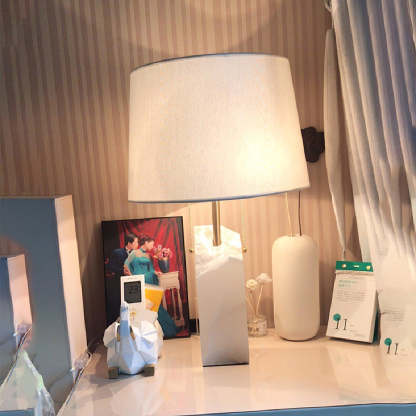Jade Alabaster Rectangular Elegant Table Lamp Bedroom Living Room