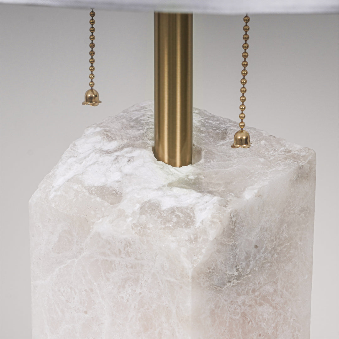 Jade Alabaster Rectangular Elegant Table Lamp Bedroom Living Room