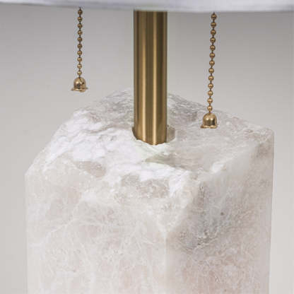 Jade Alabaster Rectangular Elegant Table Lamp Bedroom Living Room