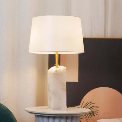 Jade Alabaster Rectangular Elegant Table Lamp Bedroom Living Room