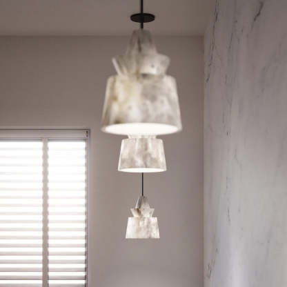 Jade Artistic Sculptural Alabaster Pendant Light Living Room Bedroom