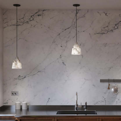 Jade Artistic Sculptural Alabaster Pendant Light Living Room Bedroom