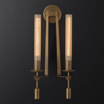 Alessio Minimalism Brass Metal Glass Wall Lamp Bedroom Living Room