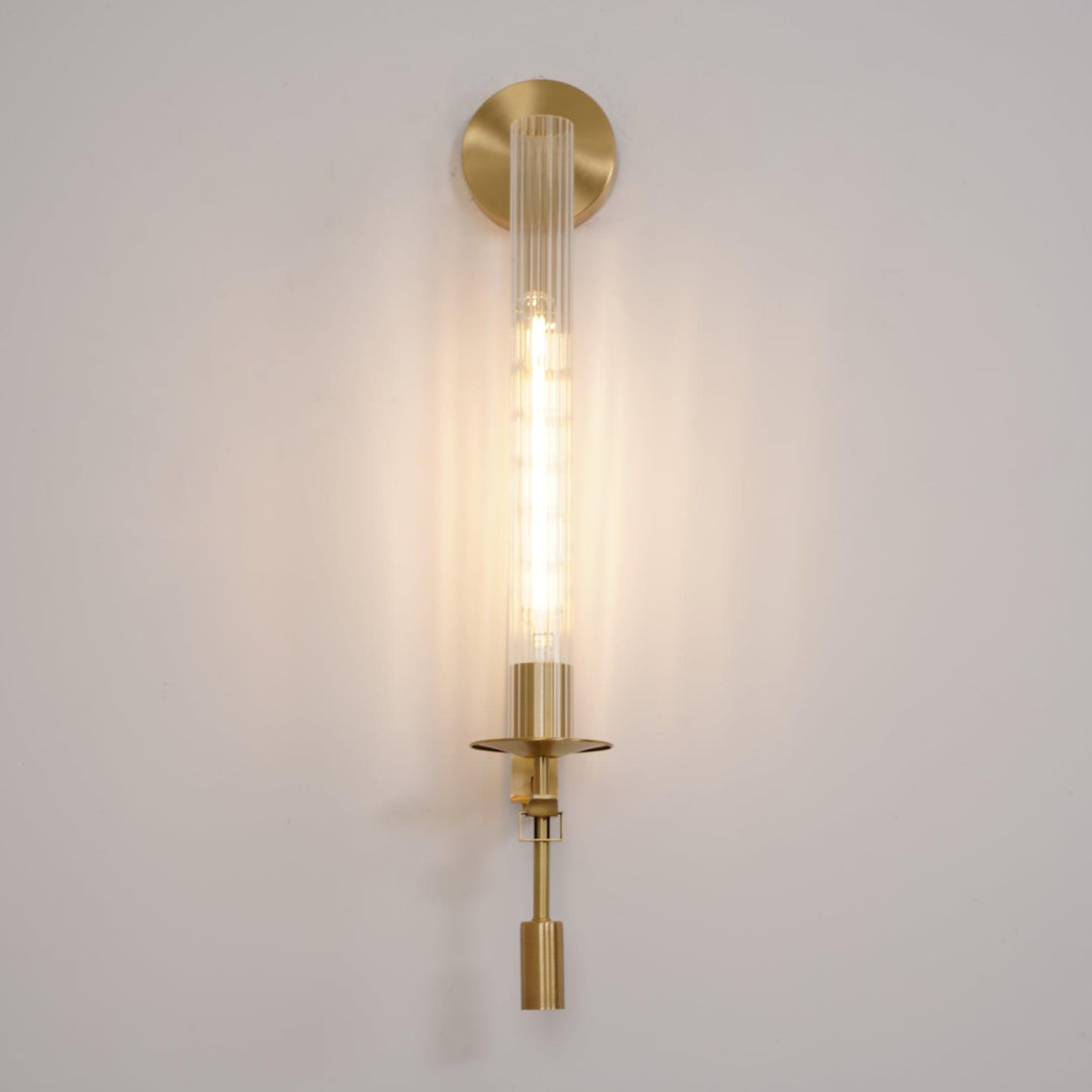 Alessio Minimalism Brass Metal Glass Wall Lamp Bedroom Living Room