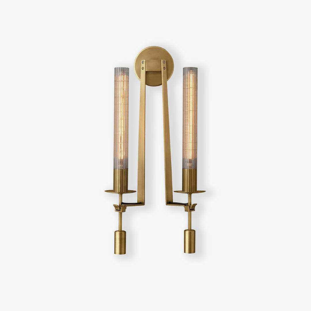 Alessio Minimalism Brass Metal Glass Wall Lamp Bedroom Living Room