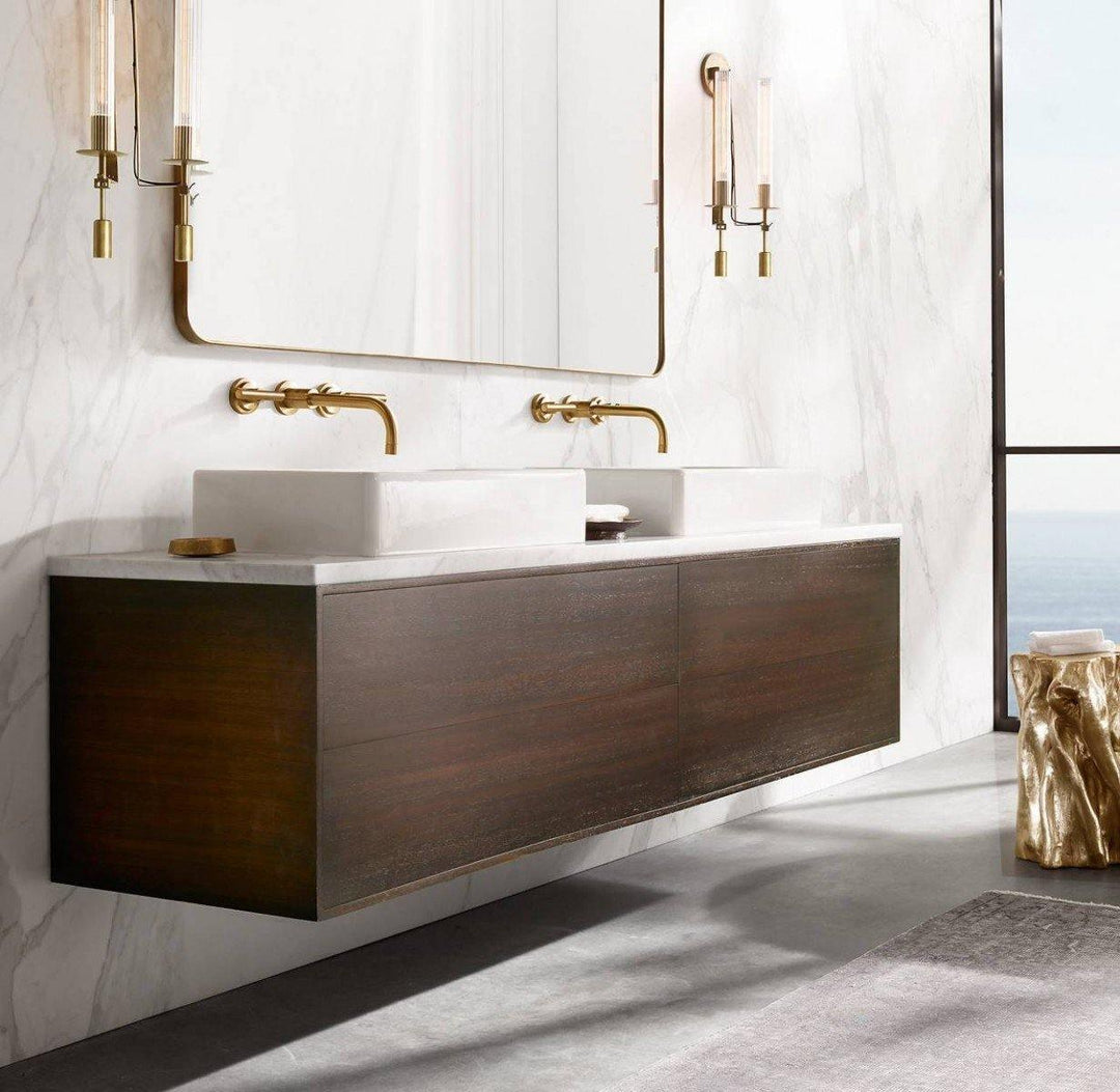 Alessio Minimalism Brass Metal Glass Wall Lamp Bedroom Living Room