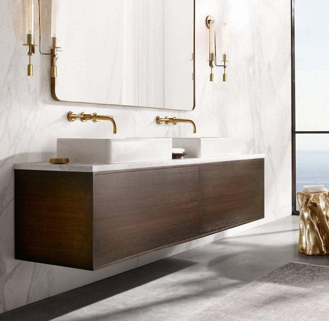 Alessio Minimalism Brass Metal Glass Wall Lamp Bedroom Living Room