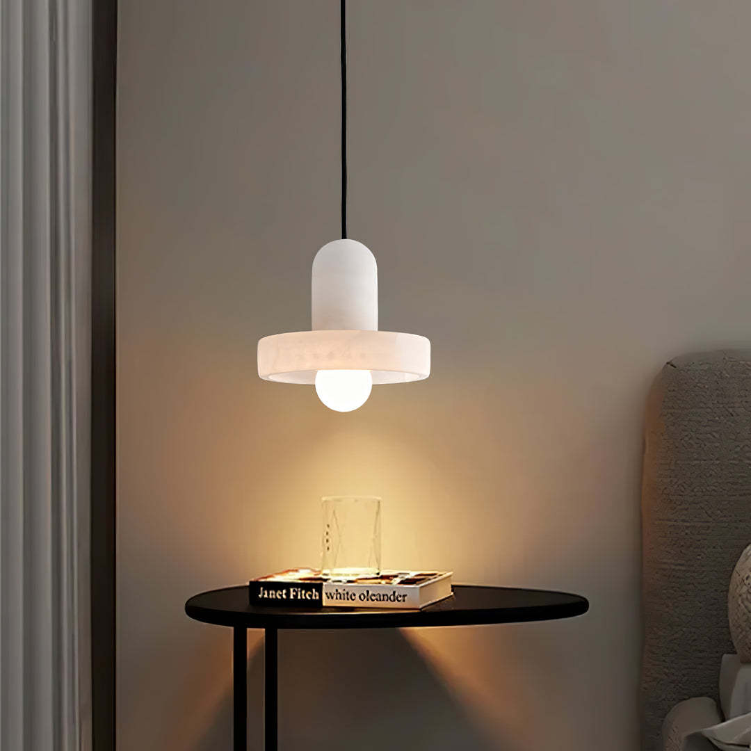 Hailie Modern Urban Alabaster Pendant Light Dining Room Bedroom