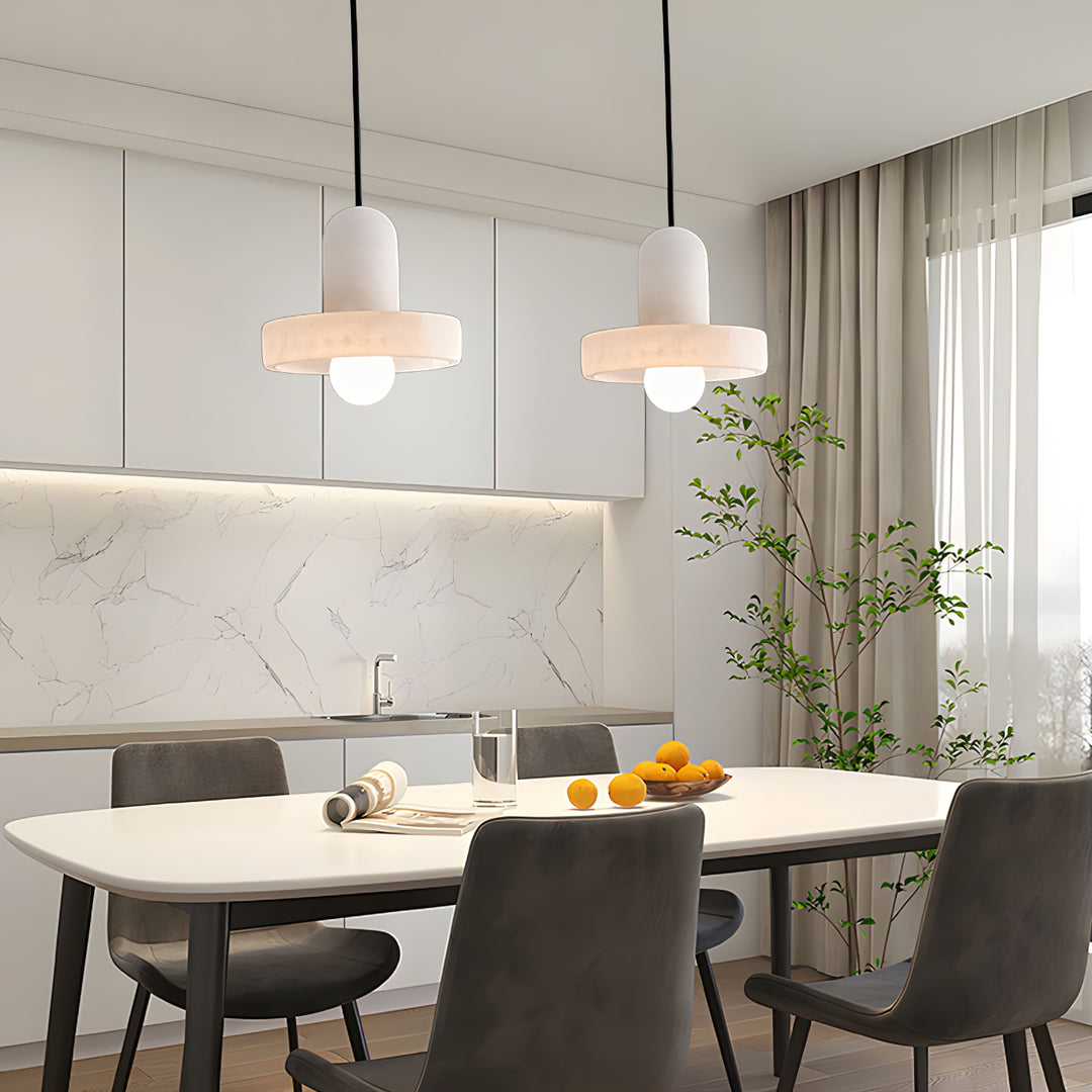 Hailie Modern Urban Alabaster Pendant Light Dining Room Bedroom