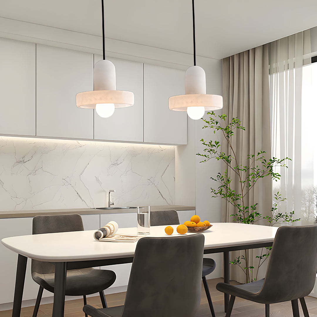 Hailie Modern Urban Alabaster Pendant Light Dining Room Bedroom