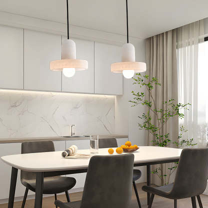 Hailie Modern Urban Alabaster Pendant Light Dining Room Bedroom