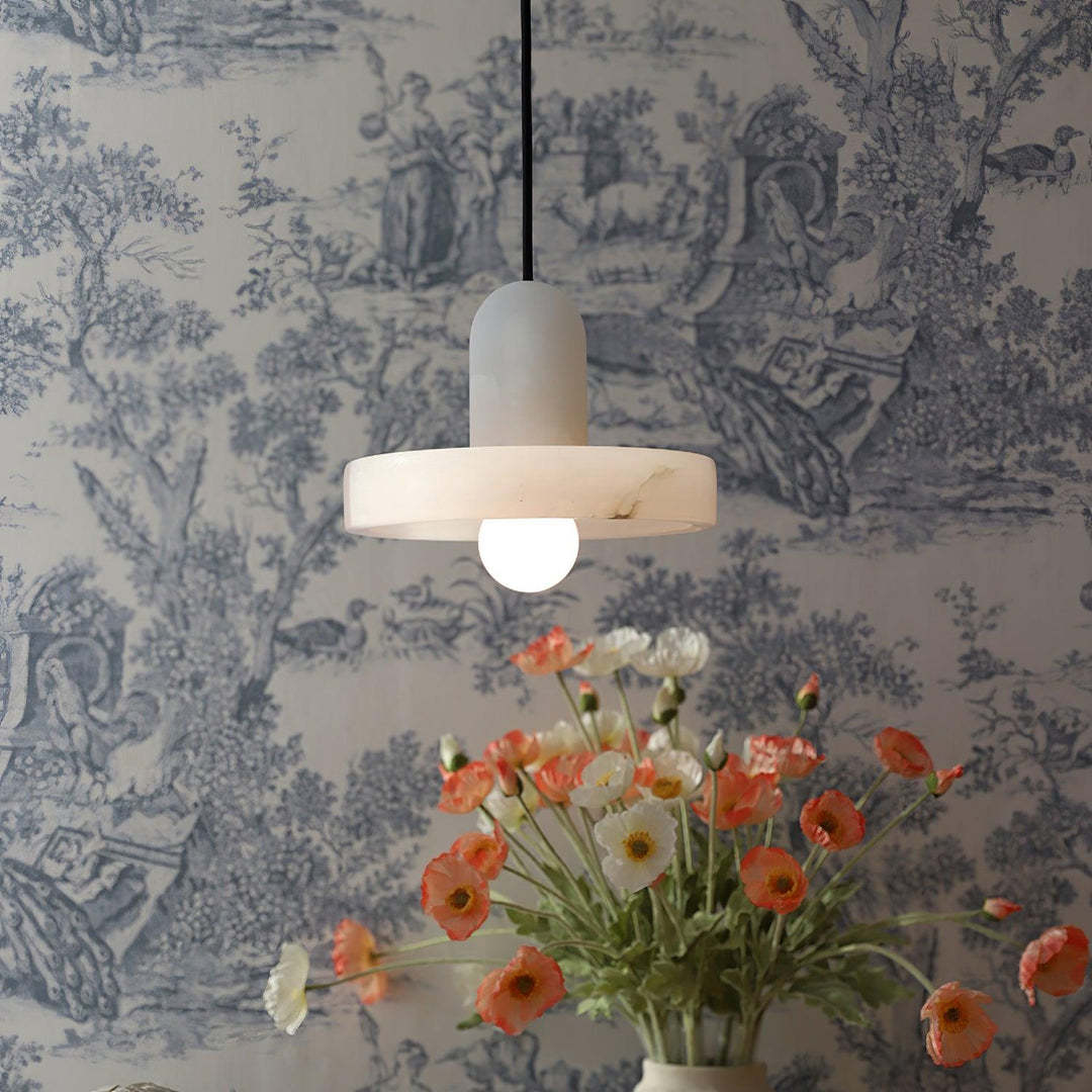 Hailie Modern Urban Alabaster Pendant Light Dining Room Bedroom
