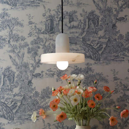 Hailie Modern Urban Alabaster Pendant Light Dining Room Bedroom