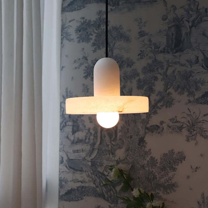 Hailie Modern Urban Alabaster Pendant Light Dining Room Bedroom
