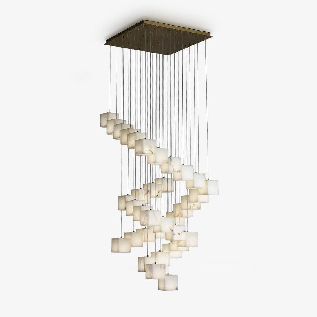 Jade Alabaster Brass Spiral Modern Pendant Light Living Room Bedroom