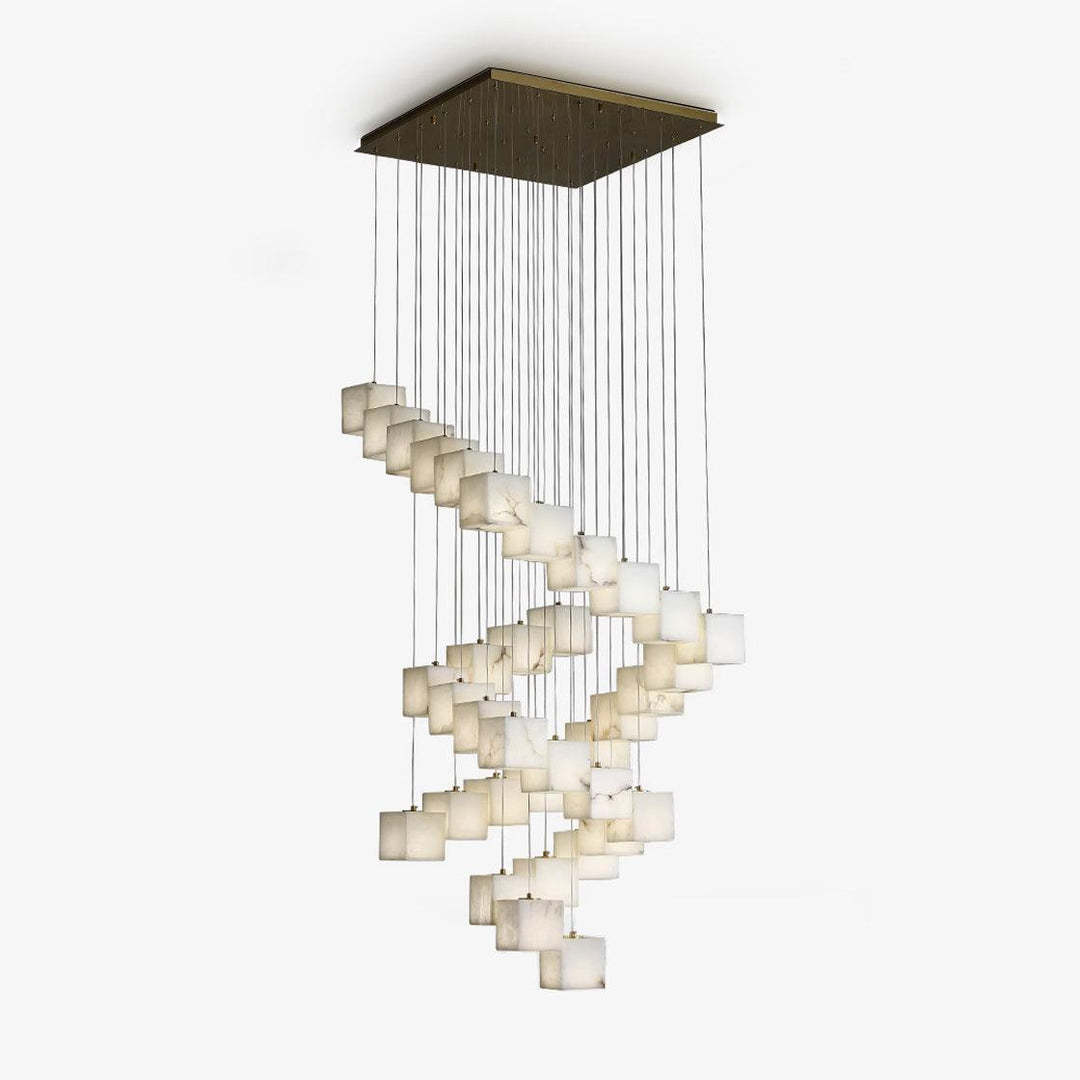 Jade Alabaster Brass Spiral Modern Pendant Light Living Room Bedroom
