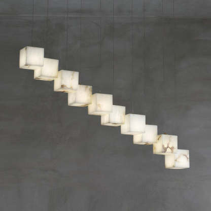 Jade Alabaster Brass Spiral Modern Pendant Light Living Room Bedroom