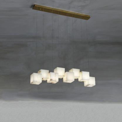 Jade Alabaster Brass Spiral Modern Pendant Light Living Room Bedroom