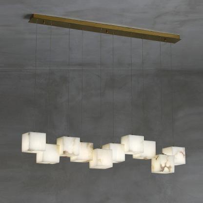 Jade Alabaster Brass Spiral Modern Pendant Light Living Room Bedroom